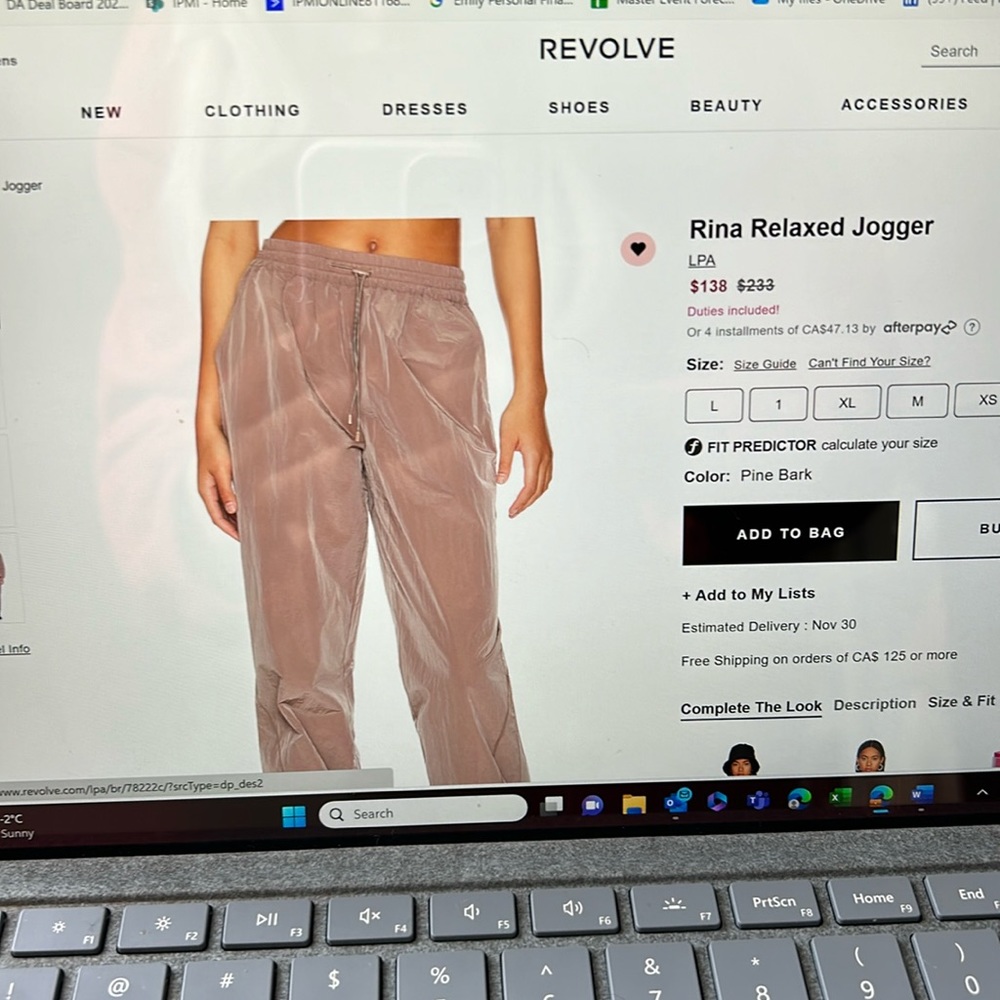 Rina relaxed jogger - revolve - matching jacket posted
